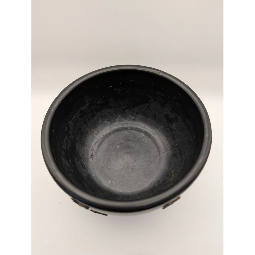 Vintage Italian Matte Black Ceramic Bee‎ Bowl  Limited Edition 95/300 Signed